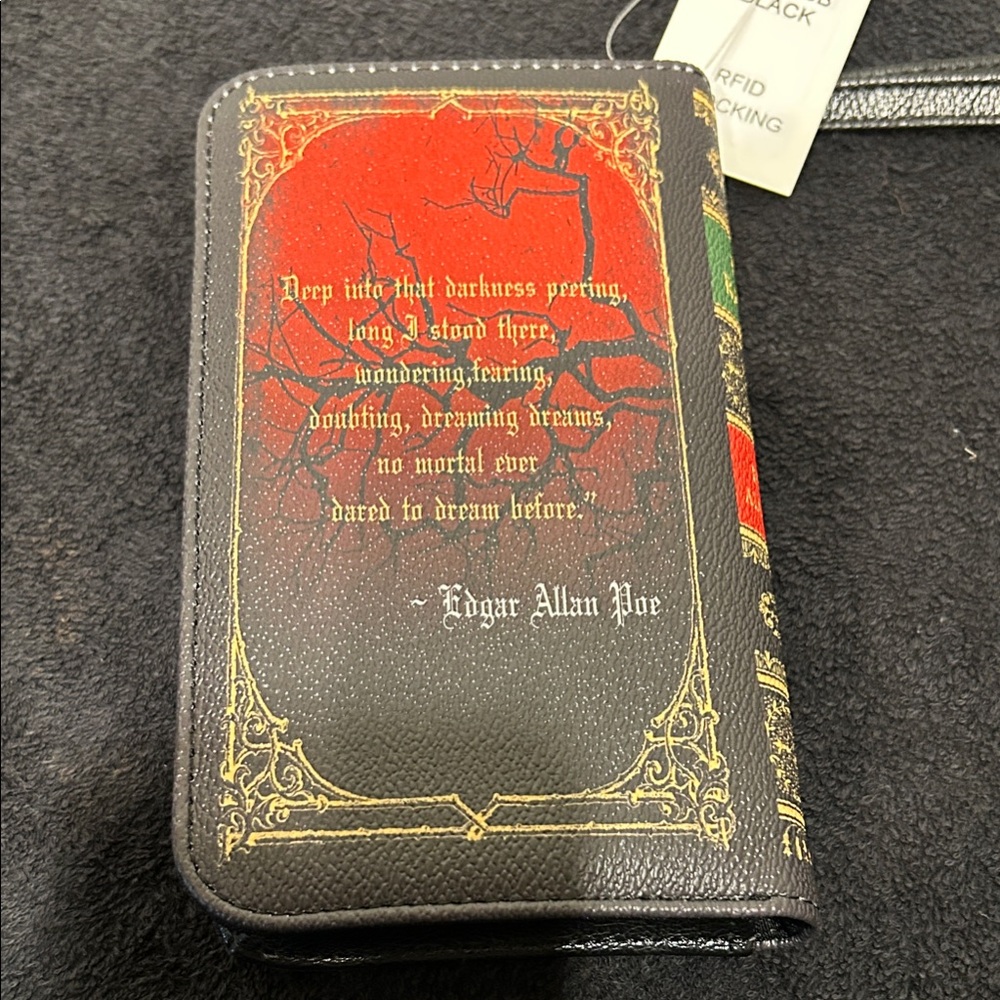 The Raven Wristlet Clutch in Black and Red NWOT - Picture 2 of 5